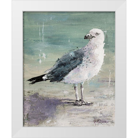 Beach Bird IV White Modern Wood Framed Art Print by Cusson, Marie Elaine