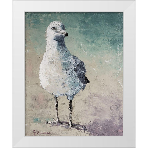 Beach Bird VI White Modern Wood Framed Art Print by Cusson, Marie Elaine