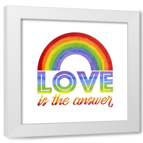 Rainbow Text IV-Love White Modern Wood Framed Art Print by Reed, Tara