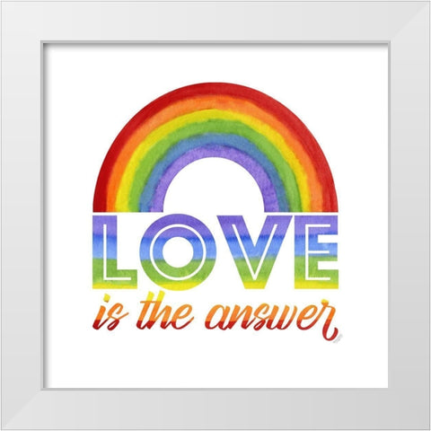 Rainbow Text IV-Love White Modern Wood Framed Art Print by Reed, Tara