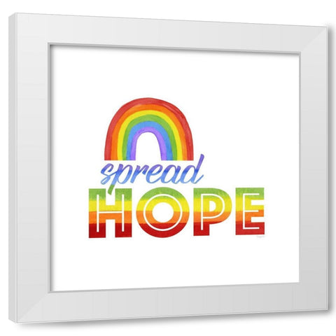 Rainbow Text V-Spread  Hope White Modern Wood Framed Art Print by Reed, Tara