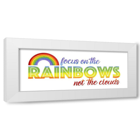 Rainbow Text panel White Modern Wood Framed Art Print by Reed, Tara