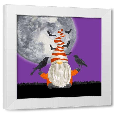 Gnomes of Halloween II-Bats White Modern Wood Framed Art Print by Reed, Tara