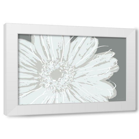 Flower Pop Sketch III-Greys White Modern Wood Framed Art Print by Cusson, Marie Elaine