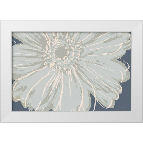 Flower Pop Sketch VIII-Blue BG White Modern Wood Framed Art Print by Cusson, Marie Elaine