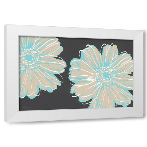 Flower Pop Sketch IX-Charcoal BG White Modern Wood Framed Art Print by Cusson, Marie Elaine