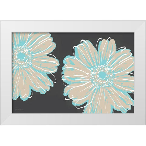 Flower Pop Sketch IX-Charcoal BG White Modern Wood Framed Art Print by Cusson, Marie Elaine