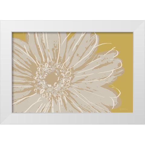 Flower Pop Sketch X-Yellow BG White Modern Wood Framed Art Print by Cusson, Marie Elaine