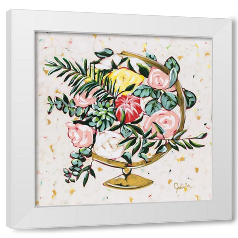 Globe Growth White Modern Wood Framed Art Print by Augustine, Jodi
