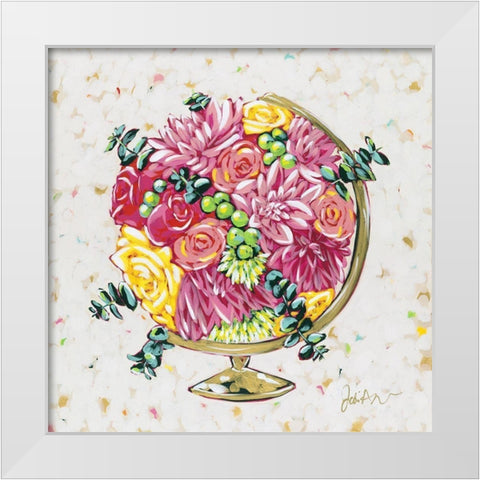 Globe Healing White Modern Wood Framed Art Print by Augustine, Jodi