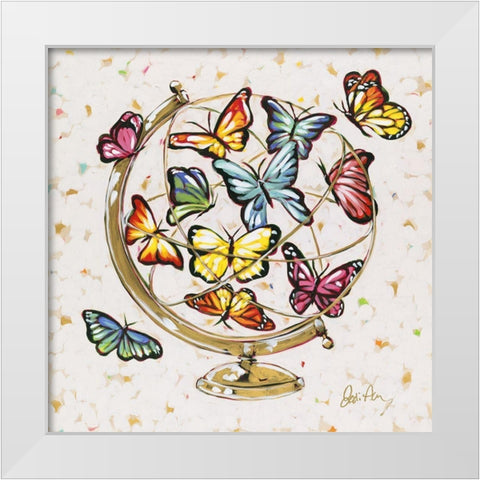 Globe Hope White Modern Wood Framed Art Print by Augustine, Jodi