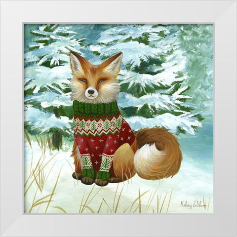 Winterscape II-Fox White Modern Wood Framed Art Print by Wilson, Kelsey
