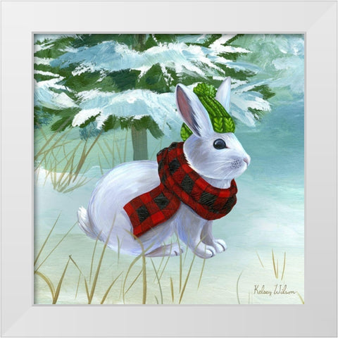Winterscape III-Rabbit White Modern Wood Framed Art Print by Wilson, Kelsey