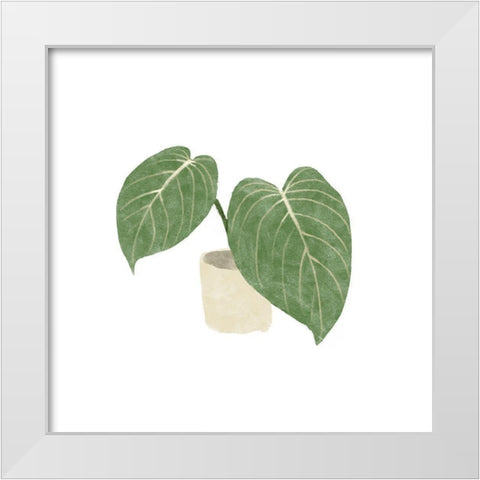 Philodendron Gloriosum III White Modern Wood Framed Art Print by Bannarot