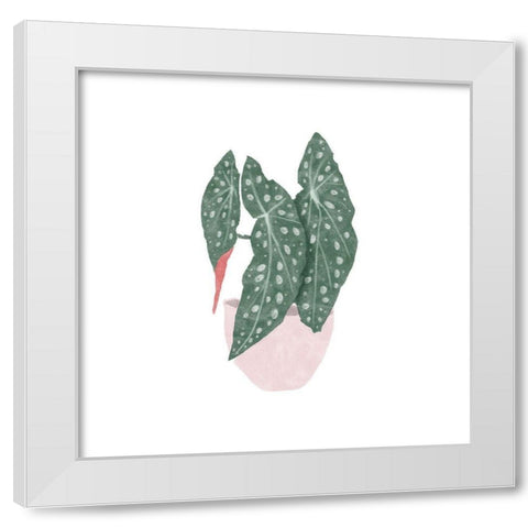 Polka Dot Begonia II White Modern Wood Framed Art Print by Bannarot