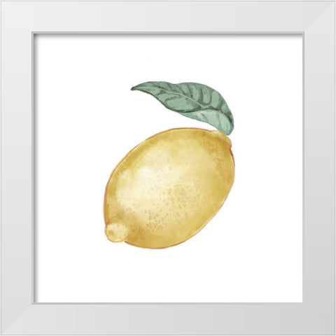 Citrus Limon I White Modern Wood Framed Art Print by Bannarot