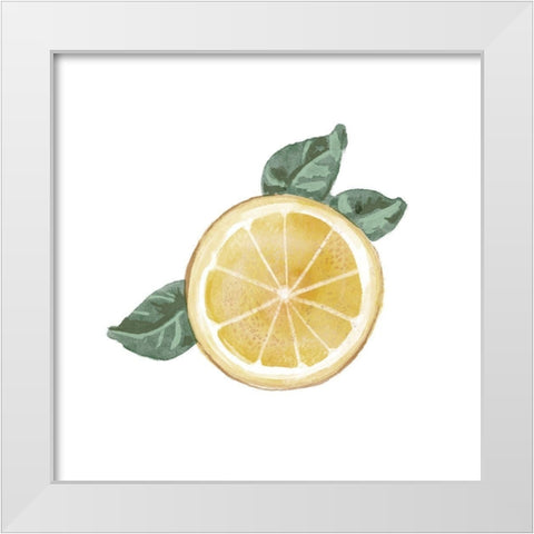 Citrus Limon V White Modern Wood Framed Art Print by Bannarot