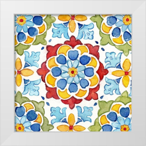 Turkish Tile I White Modern Wood Framed Art Print by Coulter, Cynthia