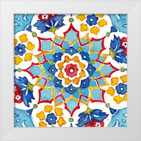Turkish Tile II White Modern Wood Framed Art Print by Coulter, Cynthia