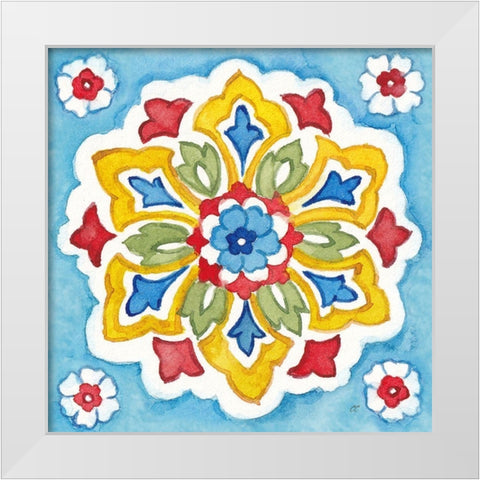 Turkish Tile IV White Modern Wood Framed Art Print by Coulter, Cynthia