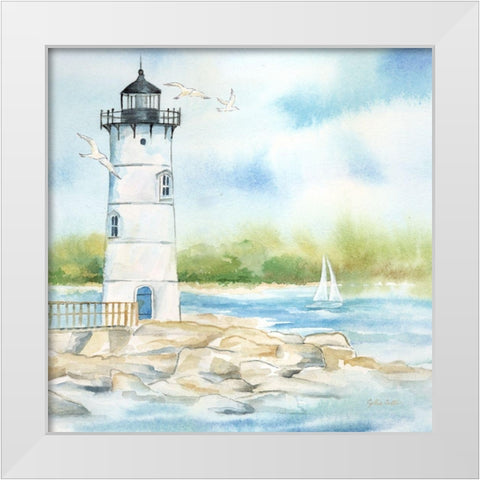 East Coast Lighthouse I White Modern Wood Framed Art Print by Coulter, Cynthia