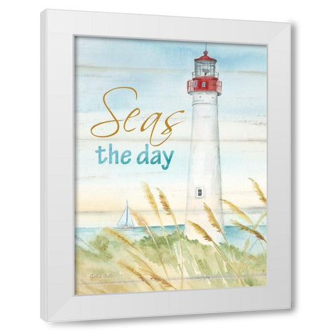 East Coast Lighthouse portrait II-Seas the day White Modern Wood Framed Art Print by Coulter, Cynthia