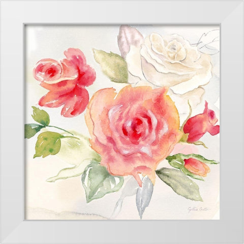 Garden Roses II White Modern Wood Framed Art Print by Coulter, Cynthia