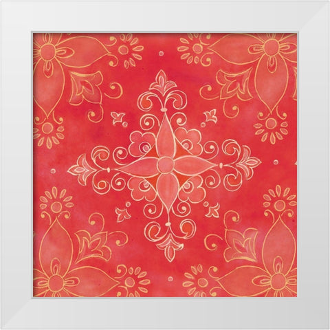 Garden Roses Medallion II White Modern Wood Framed Art Print by Coulter, Cynthia