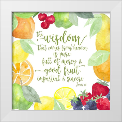 Fruit of the Spirit IV-Wisdom White Modern Wood Framed Art Print by Reed, Tara