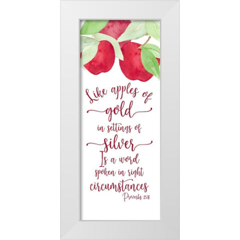 Fruit of the Spirit vertical II-Apples White Modern Wood Framed Art Print by Reed, Tara