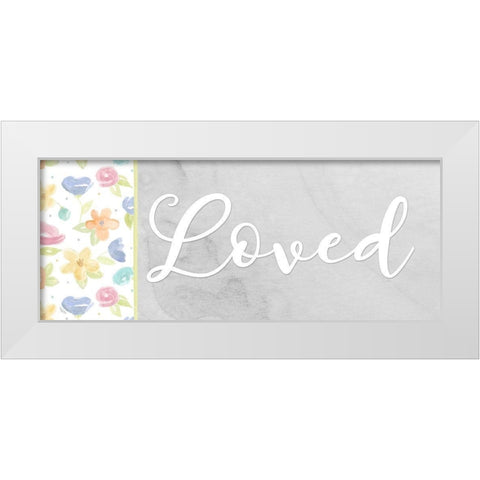 Girl Inspiration panel VII-Loved White Modern Wood Framed Art Print by Reed, Tara