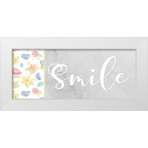 Girl Inspiration panel VIII-Smile White Modern Wood Framed Art Print by Reed, Tara
