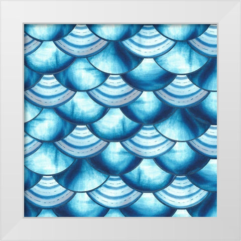 Chinoiserie Abstract Fish Scales I White Modern Wood Framed Art Print by Tre Sorelle Studios