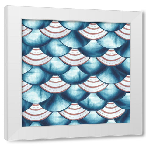 Chinoiserie Abstract Fish Scales II White Modern Wood Framed Art Print by Tre Sorelle Studios