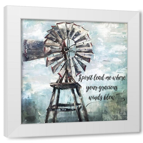 Primitive Windmill White Modern Wood Framed Art Print by Tre Sorelle Studios