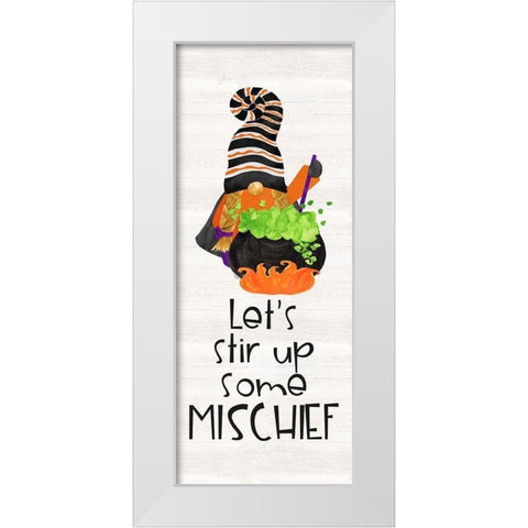Gnomes of Halloween vertical II-Mischief White Modern Wood Framed Art Print by Reed, Tara