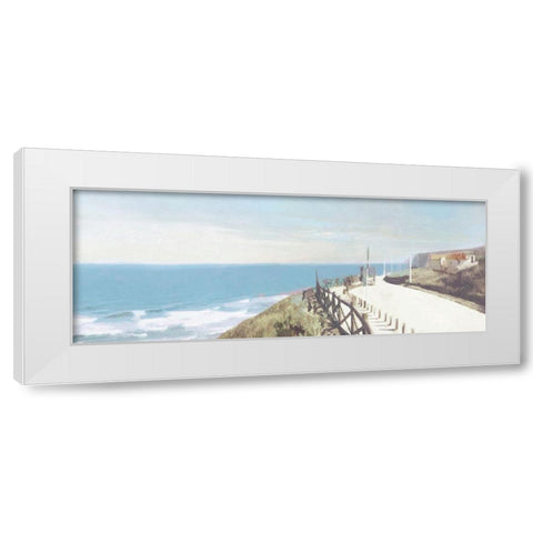 Clifftop  Cottage White Modern Wood Framed Art Print by Bay, Noah