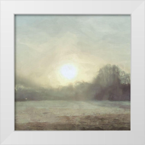 Sun  through Mist White Modern Wood Framed Art Print by Bay, Noah