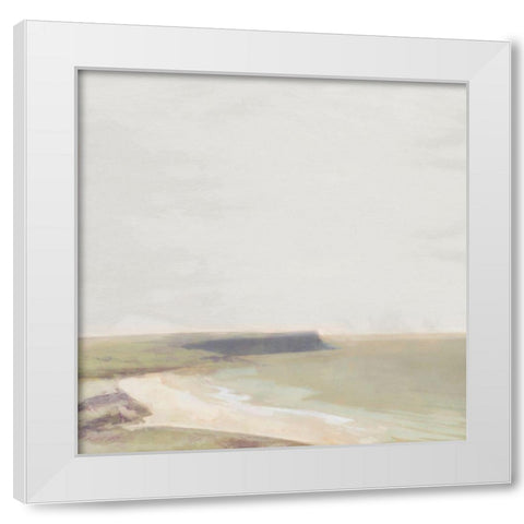 Cornish  Headland White Modern Wood Framed Art Print by Bay, Noah