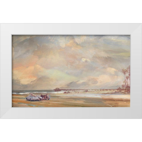 The  North Swell White Modern Wood Framed Art Print by Bay, Noah
