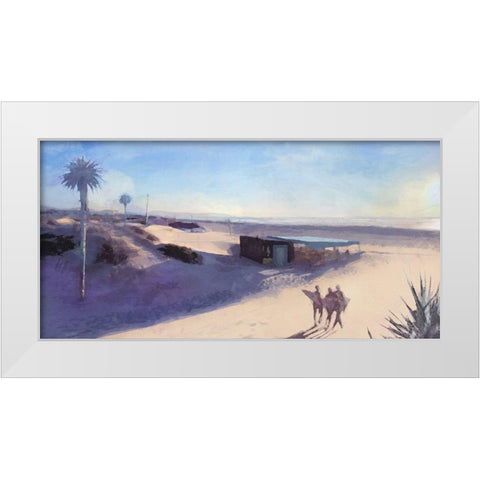 Three  Surfers White Modern Wood Framed Art Print by Bay, Noah