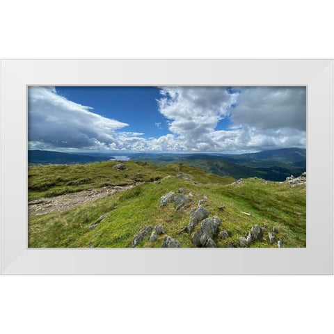 Highland  Path panel White Modern Wood Framed Art Print by Bay, Noah