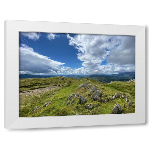 Highland  Path landscape White Modern Wood Framed Art Print by Bay, Noah