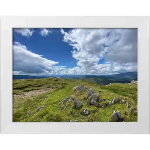 Highland  Path landscape White Modern Wood Framed Art Print by Bay, Noah