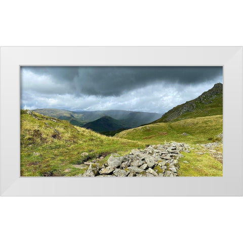 Mountain  Road White Modern Wood Framed Art Print by Bay, Noah