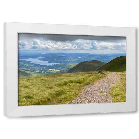 Green  Overlook White Modern Wood Framed Art Print by Bay, Noah