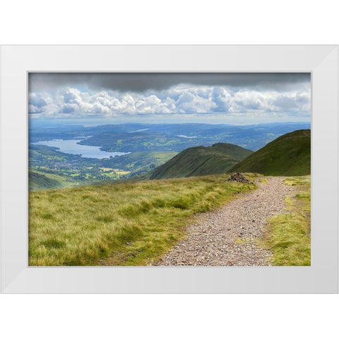 Green  Overlook White Modern Wood Framed Art Print by Bay, Noah