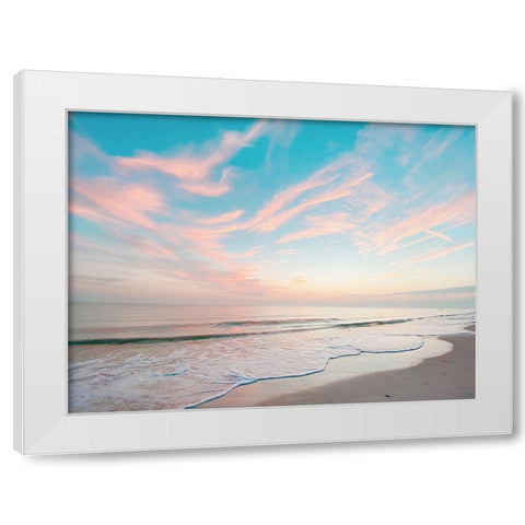 Cotton  Candy Sky White Modern Wood Framed Art Print by Grafitee Studios