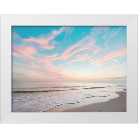Cotton  Candy Sky White Modern Wood Framed Art Print by Grafitee Studios