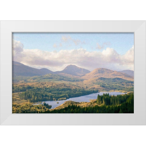 Overlook  of the Loche White Modern Wood Framed Art Print by Grafitee Studios
